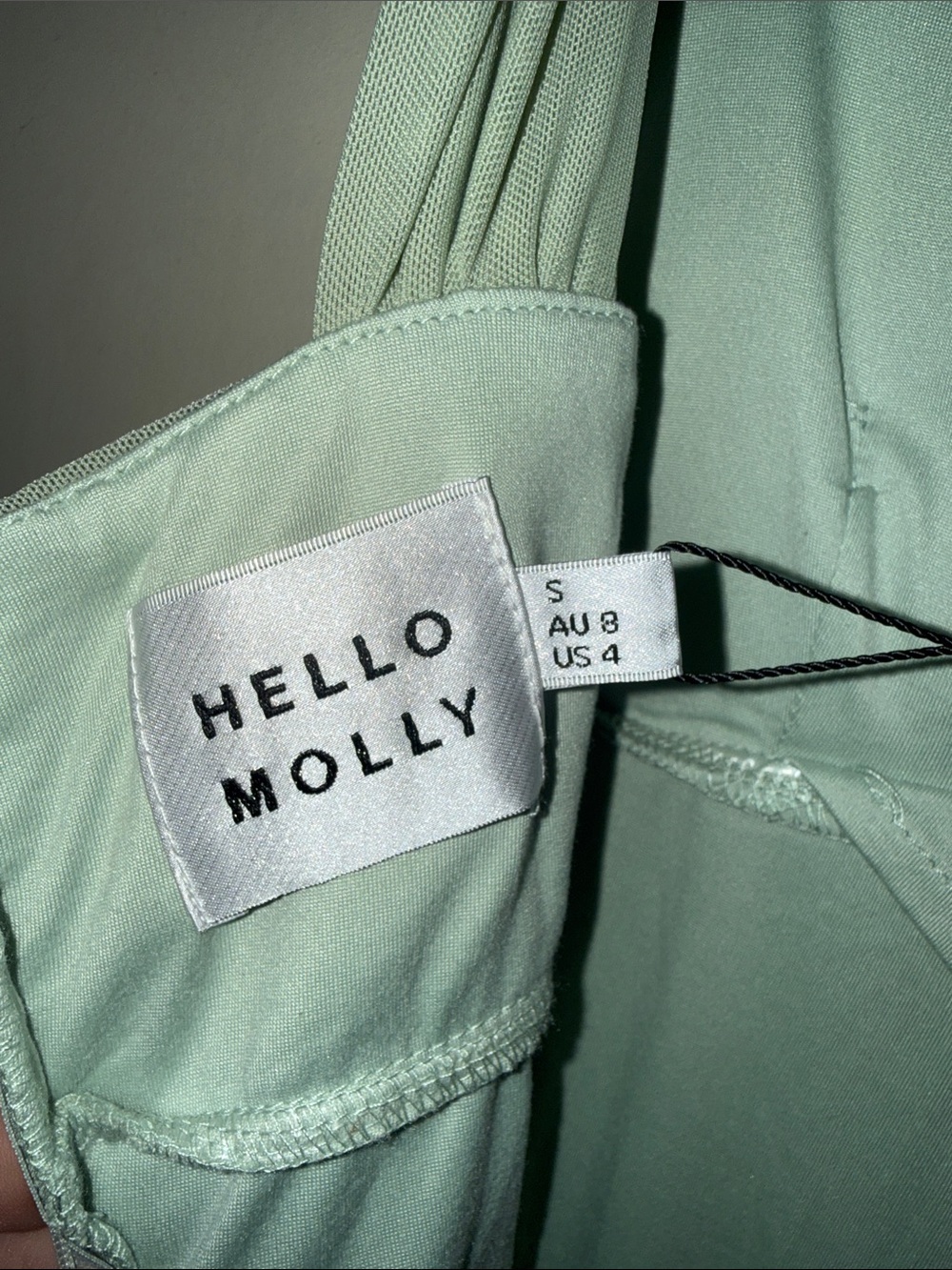 Hello Molly Sage Party Pal Cutout Ruched Midi Dress Size 4 NWT - Picture 7 of 8